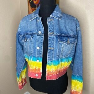 Blank NYC Light Blue Denim Tye Dye Jacket